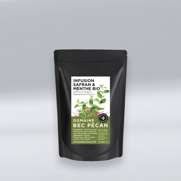 Infusion safran et menthe biologique, ensemble de 3 sachets