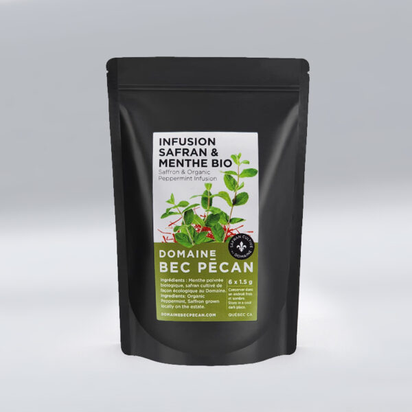 Infusion safran et menthe poivrée biologique, ensemble de 6 sachets