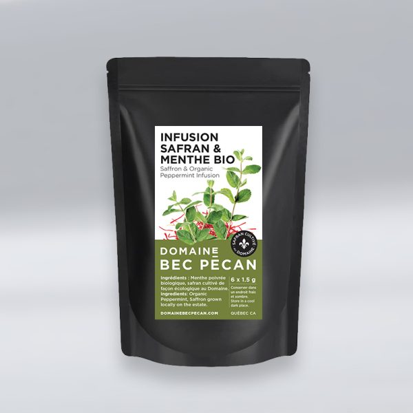 Infusion safran et menthe biologique, ensemble de 6 sachets