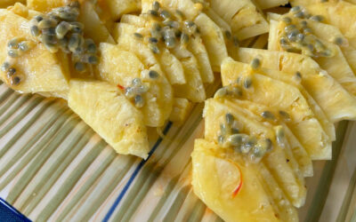 Ananas et fruits de la passion au sirop de safran